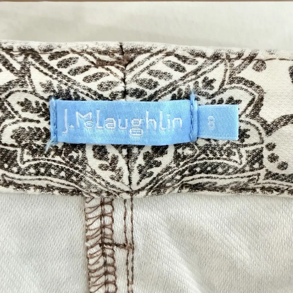 J.McLaughlin Lexi Jeans in Mega Ravi Paisley Size 8 Mid Rise Slim Leg B9061 - Picture 4 of 6